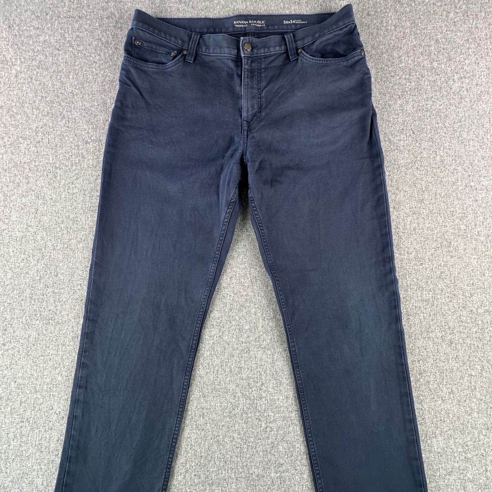 Banana Republic Pants Mens 36x34 Slim Traveler Navy Stretch 488420-00